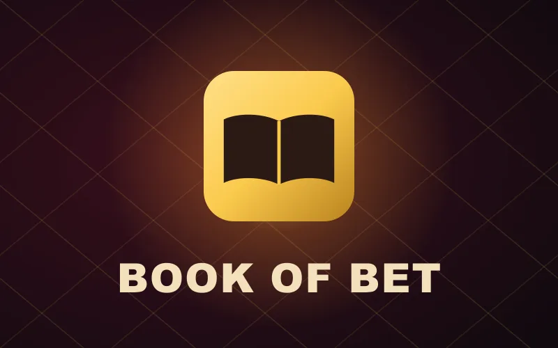 Book of Bet Australia emblem with an open book on a gold tile