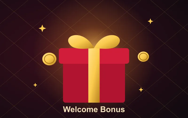 Book of Bet casino welcome bonus gift box with a gold bow